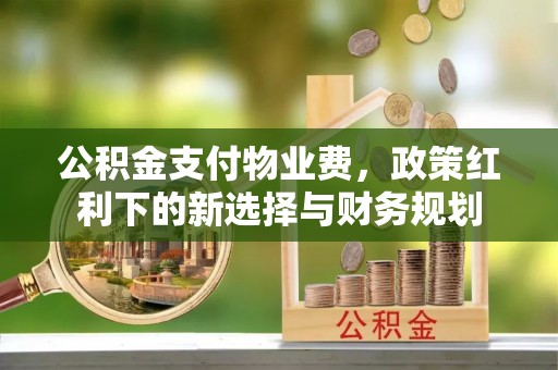 龙岩公积金支付物业费，政策红利下的新选择与财务规划
