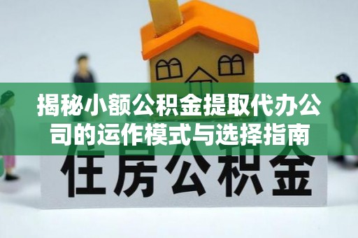 龙岩揭秘小额公积金提取代办公司的运作模式与选择指南