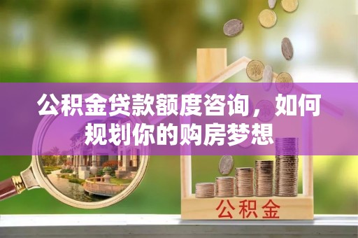 龙岩公积金贷款额度咨询，如何规划你的购房梦想