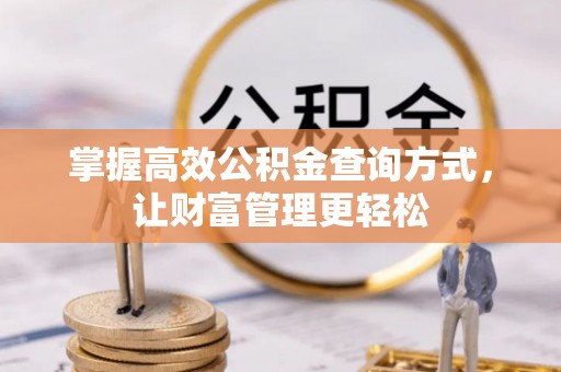 龙岩掌握高效公积金查询方式，让财富管理更轻松